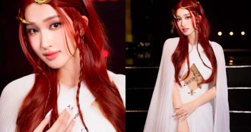 Sự thật về mái tóc đỏ nữ thần của Phương Nhi tại chung khảo Miss Grand Vietnam 2023